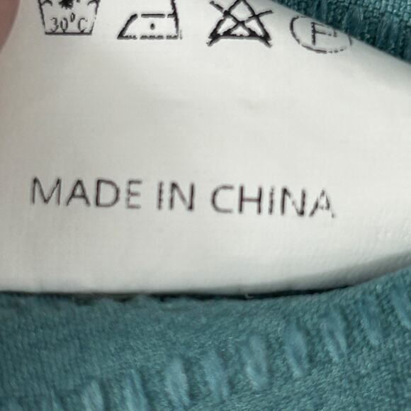 Unbranded Top Womens XLarge Teal Sleeveless Button-Up Collared Shirt Textured - Picture 8 of 9